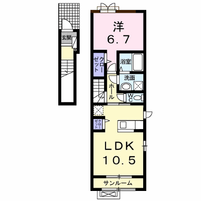 モンソレイユⅥ 201【管理NO：1-022313301-02010】 ★家具家電は申し込み後に搬入します★ ★2026年10月上旬入居可能★の物件画像
