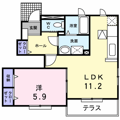 ウイステェリアⅡ 101【管理NO：1-016478001-01010】 ★家具家電は申し込み後に搬入します★ ★2026年10月中旬入居可能★の物件画像