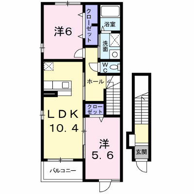 ジョイフルール 201【管理NO：1-016197402-02010】 ★家具家電は申し込み後に搬入します★ ★2026年10月中旬入居可能★の物件画像