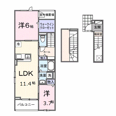 Ｈｉ－Ｒｏｓｅｔｔａ　Ｃ 305【管理NO：1-027872701-03050】 ★家具家電は申し込み後に搬入します★ ★2027年01月下旬入居可能★の物件画像