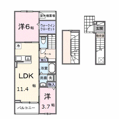 Ｈｉ－Ｒｏｓｅｔｔａ　Ｃ 304【管理NO：1-027872701-03040】 ★家具家電は申し込み後に搬入します★ ★2027年01月下旬入居可能★の物件画像
