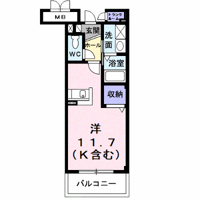 バローネＴ 206【管理NO：1-014486301-02050】 ★家具家電は申し込み後に搬入します★の物件画像