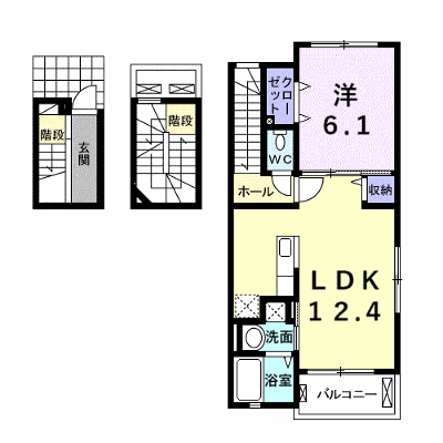 エレガントⅡ 301【管理NO：1-022426201-03010】 ★家具家電は申し込み後に搬入します★ ★2026年09月下旬入居可能★の物件画像