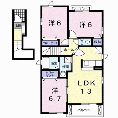 フラワー 201【管理NO：1-017102801-02010】 ★家具家電は申し込み後に搬入します★の物件画像