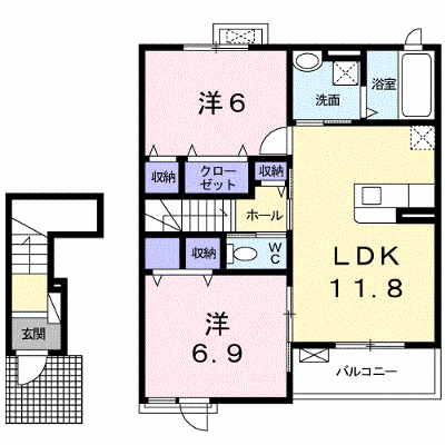 プティボヌールⅡ 203【管理NO：1-024209302-02030】 ★家具家電は申し込み後に搬入します★ ★2026年10月中旬入居可能★の物件画像