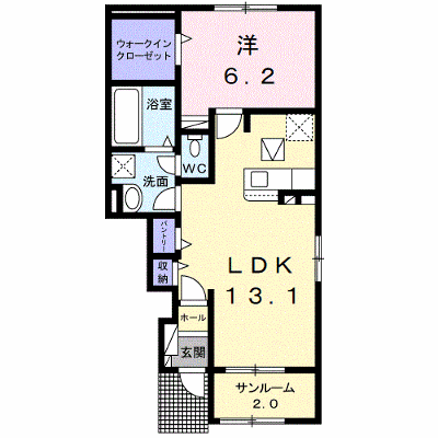 グラース　Ⅱ 105【管理NO：1-026420201-01040】 ★家具家電は申し込み後に搬入します★ ★2026年11月中旬入居可能★の物件画像
