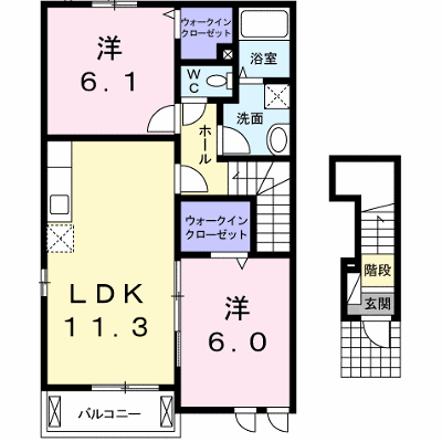 若葉Ｂ 201【管理NO：1-016752601-02010】 ★家具家電は申し込み後に搬入します★ ★2026年10月中旬入居可能★の物件画像