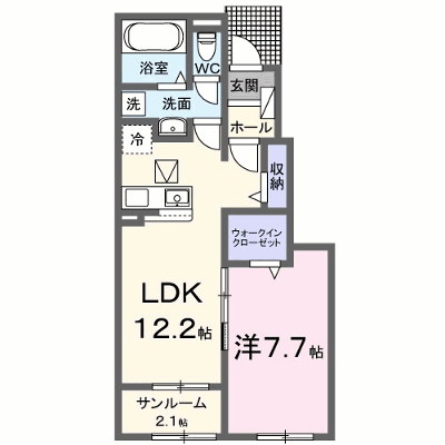 ショコラⅠ 104【管理NO：1-027758001-01040】 ★家具家電は申し込み後に搬入します★の物件画像