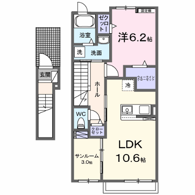 サウス　フィオーレ美咲 202【管理NO：1-027148801-02020】 ★家具家電は申し込み後に搬入します★ ★2026年10月中旬入居可能★の物件画像