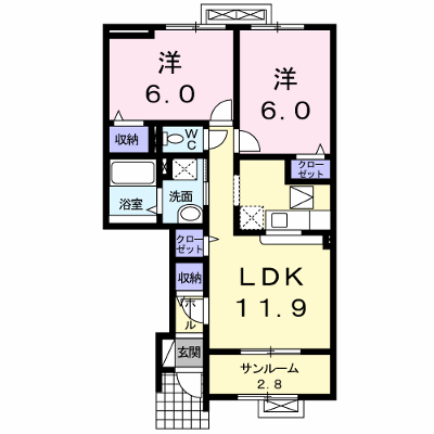 アネックスウェスト　Ｓ＆Ｙ 102【管理NO：1-015834601-01020】 ★家具家電は申し込み後に搬入します★の物件画像