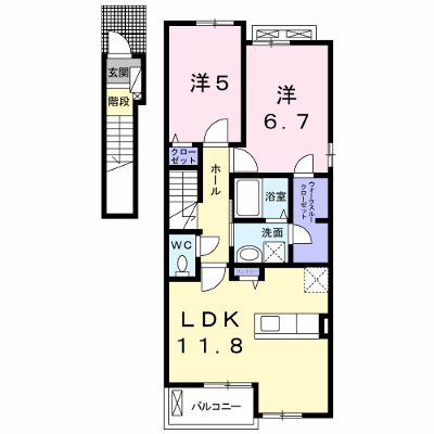 サルビアコート 201【管理NO：1-021143701-02010】 ★家具家電は申し込み後に搬入します★の物件画像