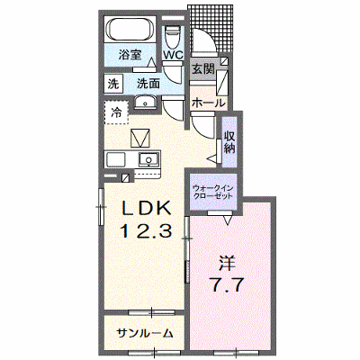 メゾンルミネ五個荘Ⅰ 103【管理NO：1-026757901-01030】 ★家具家電は申し込み後に搬入します★ ★2026年10月中旬入居可能★の物件画像