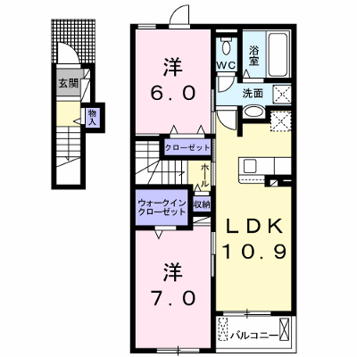 クラール北永井Ａ 201【管理NO：1-025409601-02010】 ★家具家電は申し込み後に搬入します★の物件画像