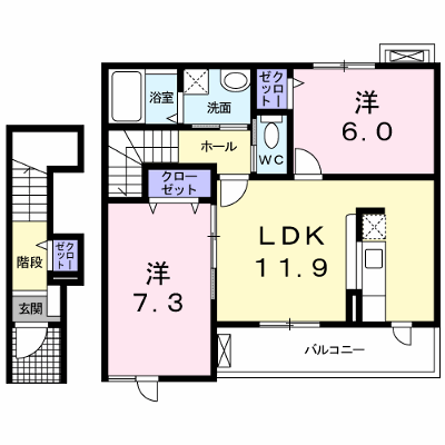グラン　ジェルメⅡ 203【管理NO：1-020011001-02030】 ★家具家電は申し込み後に搬入します★ ★2026年11月中旬入居可能★の物件画像
