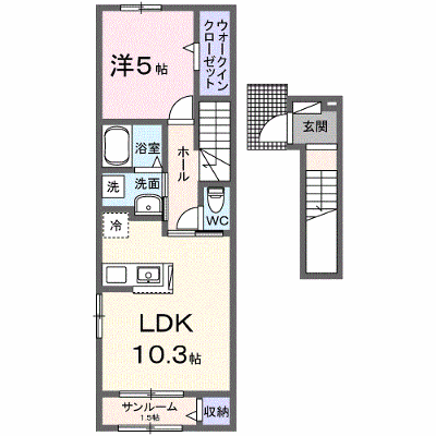 ラ・ボヌール 205【管理NO：1-028220401-02040】 ★家具家電は申し込み後に搬入します★ ★2026年12月下旬入居可能★の物件画像