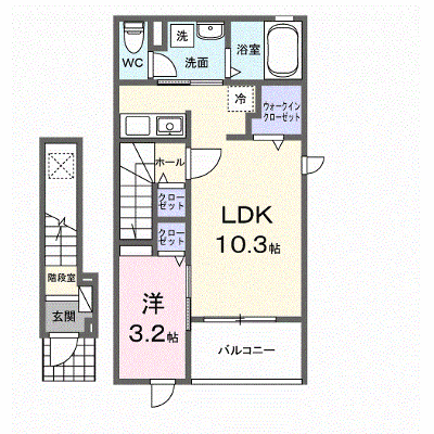 クレアⅡ 203【管理NO：1-028527101-02030】 ★家具家電は申し込み後に搬入します★ ★2026年11月下旬入居可能★の物件画像