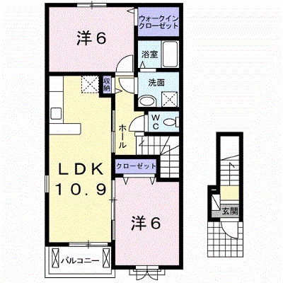 カーサ・エルシア　Ⅱ 201【管理NO：1-021242202-02010】 ★家具家電は申し込み後に搬入します★ ★2026年09月下旬入居可能★の物件画像