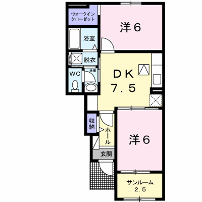 アンソレイユＢ 102【管理NO：1-020799102-01020】 ★家具家電は申し込み後に搬入します★ ★2026年10月中旬入居可能★の物件画像