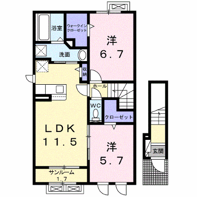 コースト・アベニュー　Ⅰ 201【管理NO：1-026677201-02010】 ★家具家電は申し込み後に搬入します★ ★2026年10月上旬入居可能★の物件画像