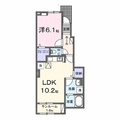 アクオスⅡ 104【管理NO：1-026971701-01040】 ★家具家電は申し込み後に搬入します★ ★2026年09月中旬入居可能★の物件画像