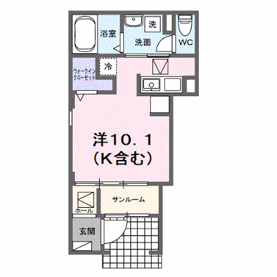 シエルフローラ 101【管理NO：1-026840301-01010】 ★家具家電は申し込み後に搬入します★ ★2026年11月中旬入居可能★の物件画像