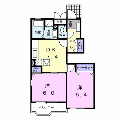 ミニヨンフルールＢ 105【管理NO：1-012914402-01040】 ★家具家電は申し込み後に搬入します★の物件画像