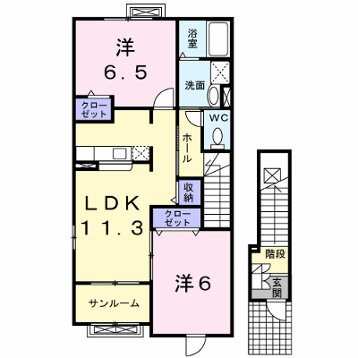 グランデ・フィオーレ　ⅡーＤ 201【管理NO：1-013745304-02010】 ★家具家電は申し込み後に搬入します★ ★2026年10月中旬入居可能★の物件画像