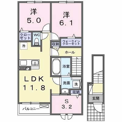 ベル　プレマ 202【管理NO：1-028836901-02020】 ★家具家電は申し込み後に搬入します★ ★2027年03月上旬入居可能★の物件画像
