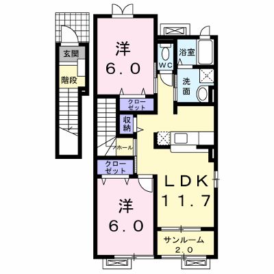 カプリスＢ 201【管理NO：1-015428102-02010】 ★家具家電は申し込み後に搬入します★ ★2026年11月中旬入居可能★の物件画像