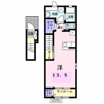 ルヴェ　ソン　ヴェール 201【管理NO：1-028524201-02010】 ★家具家電は申し込み後に搬入します★ ★2027年02月上旬入居可能★の物件画像