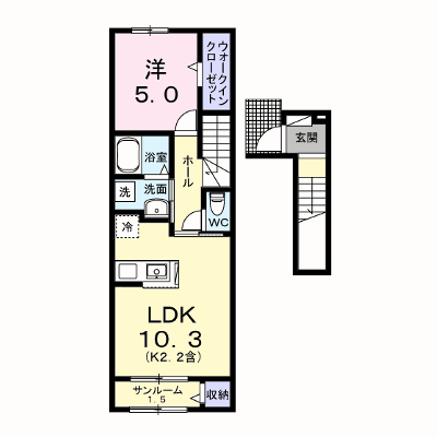 フォンターナ・アモーレⅠ 202【管理NO：1-028247901-02020】 ★家具家電は申し込み後に搬入します★ ★2026年11月上旬入居可能★の物件画像