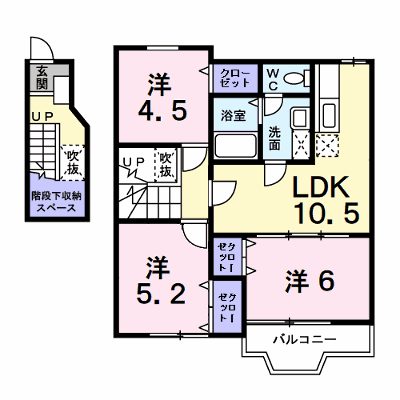 グレイス・メゾンＢ 202【管理NO：1-012072702-02020】 ★家具家電は申し込み後に搬入します★ ★2026年10月中旬入居可能★の物件画像