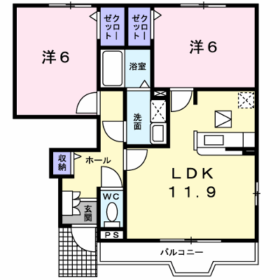 マグノーリア横田Ⅱ 102【管理NO：1-016108701-01020】 ★家具家電は申し込み後に搬入します★ ★2026年11月中旬入居可能★の物件画像