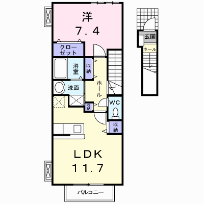 カーサ　エレガンテ　Ⅰ 203【管理NO：1-013129601-02030】 ★家具家電は申し込み後に搬入します★ ★2026年10月下旬入居可能★の物件画像