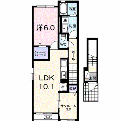 藤光町１丁目アパート　Ⅲ 201【管理NO：1-028794103-02010】 ★家具家電は申し込み後に搬入します★ ★2027年03月中旬入居可能★の物件画像