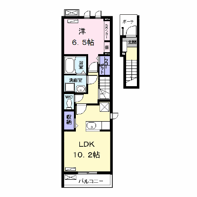 グラース・メゾンⅡ 201【管理NO：1-025111201-02010】 ★家具家電は申し込み後に搬入します★ ★2026年10月中旬入居可能★の物件画像