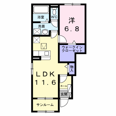 バリーフィールド　Ｄ 101【管理NO：1-028882902-01010】 ★家具家電は申し込み後に搬入します★ ★2027年02月上旬入居可能★の物件画像