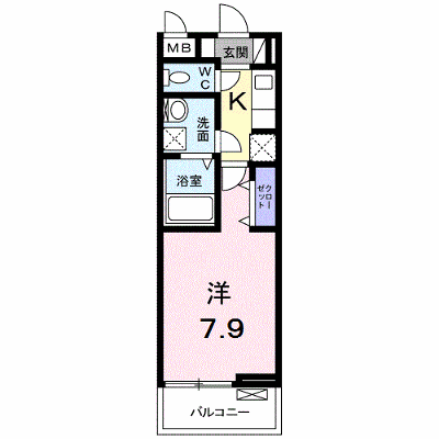 ブッシュ　クローバー　Ⅶ 202【管理NO：1-024033701-02020】 ★家具家電は申し込み後に搬入します★ ★2026年10月下旬入居可能★の物件画像