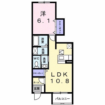 アムール 102【管理NO：1-017095001-01020】 ★家具家電は申し込み後に搬入します★ ★2026年10月下旬入居可能★の物件画像