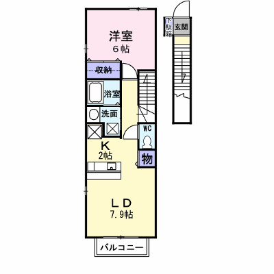 フォンテーヌ 202【管理NO：1-014106001-02020】 ★家具家電は申し込み後に搬入します★ ★2026年10月中旬入居可能★の物件画像