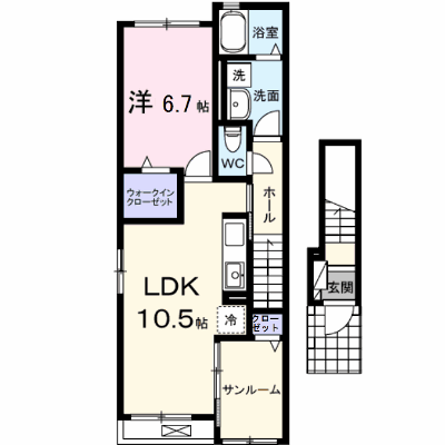 リエール 201【管理NO：1-027405601-02010】 ★家具家電は申し込み後に搬入します★の物件画像