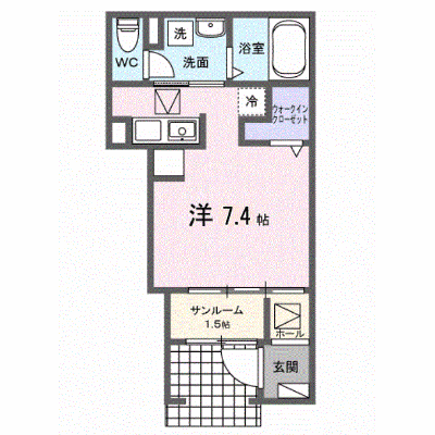 シャンブル０６ 102【管理NO：1-028379901-01020】 ★家具家電は申し込み後に搬入します★ ★2027年01月下旬入居可能★の物件画像