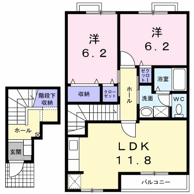 メゾンあゆみＡ 203【管理NO：1-007908701-02030】 ★家具家電は申し込み後に搬入します★ ★2026年10月中旬入居可能★の物件画像