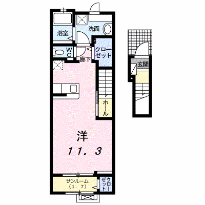 Ｇｒａｎｄ　Ｒａｓｓｕｒｅｒ 203【管理NO：1-025748101-02030】 ★家具家電は申し込み後に搬入します★の物件画像