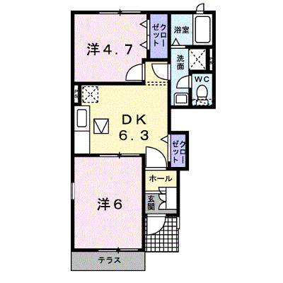 パルフェ三隈Ａ 101【管理NO：1-014048201-01010】 ★家具家電は申し込み後に搬入します★ ★2026年10月中旬入居可能★の物件画像