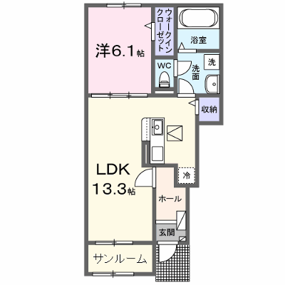 グラディート 102【管理NO：1-027381701-01020】 ★家具家電は申し込み後に搬入します★ ★2026年11月中旬入居可能★の物件画像