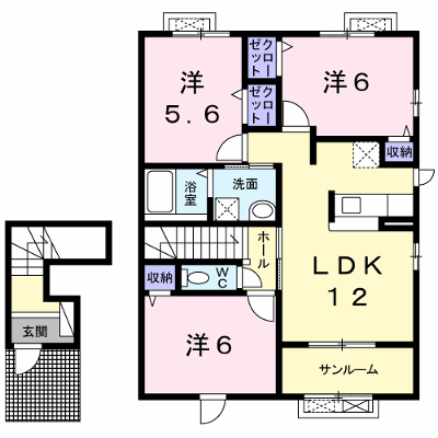 サン・ミシェル 201【管理NO：1-020619201-02010】 ★家具家電は申し込み後に搬入します★の物件画像