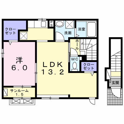 スマイル　ツワノ 201【管理NO：1-025427201-02010】 ★家具家電は申し込み後に搬入します★ ★2026年09月中旬入居可能★の物件画像