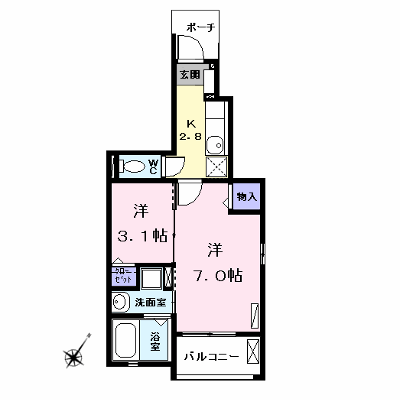 サザンクロスＭⅡＹ 101【管理NO：1-023858601-01010】 ★家具家電は申し込み後に搬入します★ ★2026年10月中旬入居可能★の物件画像
