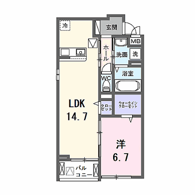 エスポワールⅤ 103【管理NO：1-027340801-01030】 ★家具家電は申し込み後に搬入します★ ★2026年11月中旬入居可能★の物件画像